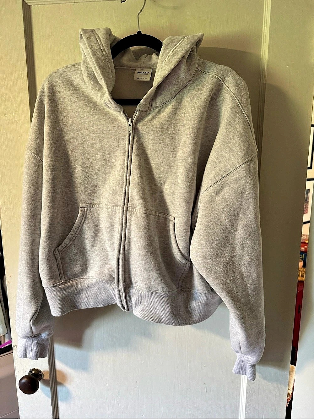 SET: Aritzia Cozy Sweatfleece Boyfriend Boxy Zip Hoodie Gray XL and matching siz
